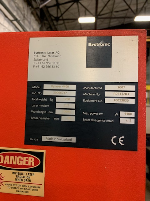 Bystronic Bylaser 3015, Machine ID: 7896